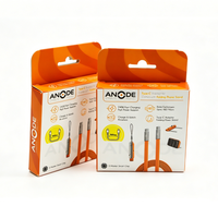 Boîte d'emballage en carton pliable avec trou de suspension, personnalisée et imprimée, pour câble USB, emballage de produits électroniques