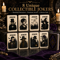 Midnight Haunted Mansion Ensemble de Mahjong Américain 152 Tuiles Acrylique 4 Couches Gothique Halloween Cadeau de Collection pour Adultes