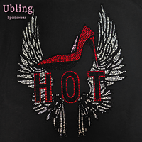 Quantité minimale de commande bas Bling strass transfert de chaleur conceptions en gros étincelles fer personnalisé sur strass transferts pour t-shirt