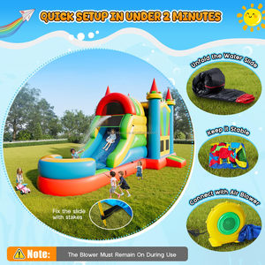 Castillo Inflable Verde Gigante para Adultos y Niños <span class=keywords><strong>con</strong></span> <span class=keywords><strong>Piscina</strong></span> Desmontable para Negocios, Tamaño Personalizado, Material <span class=keywords><strong>de</strong></span> PVC - Product Image 4