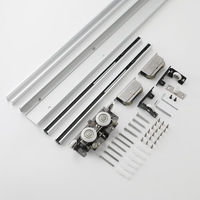 Sistema de Herrajes para Puertas Corredizas Invisibles de Aluminio, Cierre Suave y Silencioso, Montaje en Pared Interior, Oculto