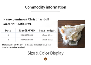 Bambola Gnomo Elfo di Natale da 30cm con Luce a Led Decorazioni Natalizie per la Casa Natale Navidad Capodanno <span class=keywords><strong>2023</strong></span> Regali per Bambini - Product Image 2