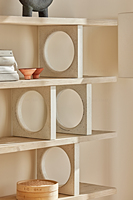 Gaya Modern pertengahan abad geometris modern furnitur antik daur ulang pinus tampilan aksen kabinet kayu lemari rak buku