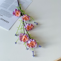 Centro de Mesa Floral de Seda para Boda, Mariposa Rosa, Flores Artificiales de Espuma para Sala de Estar, Mesa de Comedor