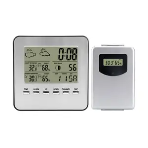天気予報ステーション時計屋内および屋外液晶多機能デスクトップ時計デジタル熱湿度計時計