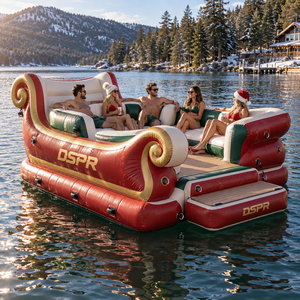 <span class=keywords><strong>Parc</strong></span> aquatique gonflable en PVC de Noël avec pistes et toboggans connectés pour centres de sports nautiques, options de couleurs personnalisées - Product Image 4