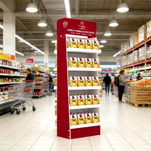 ชั้นวางสินค้าแบบตั้งพื้นสำหรับร้านค้า ทำจากกระดาษแข็ง รีไซเคิลได้ พิมพ์ลายได้ตามต้องการ เหมาะสำหรับวางสินค้า POP ขนม และสินค้าปลีกอื่นๆ แบบพกพา - Product Image 1