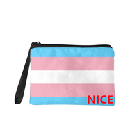 Porte-monnaie pliable personnalisé avec motif arc-en-ciel transgenre gay imprimé, pour le transport quotidien, pochette de rangement intérieure pour toutes les sacoches