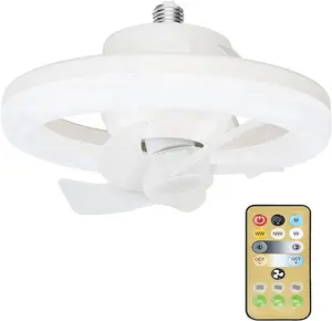 Nouveau modèle E26 E27 Base suspendue Gradation Shake Head Type ventilateur de plafond LED avec lumière et télécommande