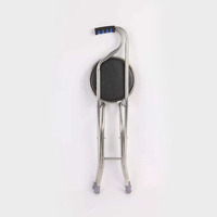Canne de marche pliante avec siège en alliage béquille chaise antidérapante canne pliable légère avec chaise vente en gros