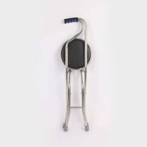 Canne <span class=keywords><strong>de</strong></span> marche pliante avec siège en alliage béquille chaise antidérapante canne pliable légère avec chaise vente en gros - Product Image 5
