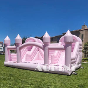 Château gonflable commercial de grande taille, blanc, pour mariage, avec deux toboggans pour enfants, modèle AOFINE Afc300, capacité de 10 personnes, 2 - Product Image 3