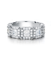 Fabricant de bijoux fins QX, vente en gros, bagues de fiançailles et de mariage en argent 925 plaqué or 18 carats, moissanite de couleur D VVS, pour hommes et femmes