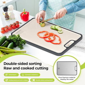 Double-Sided Cutting Board Titanium Wheat Straw PP Antibacterial Kitchen Food <b>Dividing</b> Eco-Friendly Anti-Slip Hand Wash Only - Product Image 3