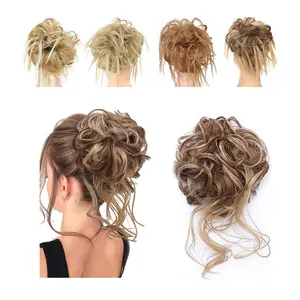 Wholesale Claw Clip Messy Bun Hair Piece Curly Scrunchie Updo Chignon Hair Extension Bun Ponytails