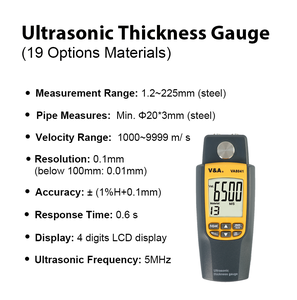 VA8041 Digitales Ultraschall-Dicken messgerät Materialien Stahl Metall Kunststoff Glas Wasserrohre MM INCH Dicken prüfgerät - Product Image 2