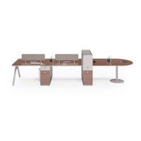 Poste de travail modulaire pour bureau ouvert avec écran de séparation et armoire de rangement, mobilier de bureau commercial, table de travail exécutive