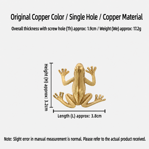 Pirinç Kurbağa Kapı Kolu, Yeni Çin Tarzı Yaratıcı Kurbağa Topuzu, Çocuk Odası için Antik Bronz Cilalı Altın Dolap Çekme Kolu - Product Image 2