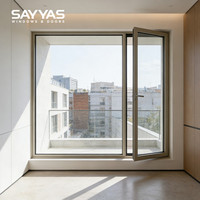 Fenêtre horizontale moderne en aluminium sur mesure, design à rupture de pont thermique haute performance, étanche, insonorisée, garantie 5 ans, salon