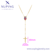 14N2311801 Bijoux XUPING Vierge Marie tendance Bijoux en cuivre plaqué or 14 carats Colliers pour pièces de monnaie Collier à chaîne en croix