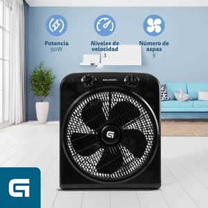 Ventilador de caja Grunkel, 50 W, negro, 3 velocidades, ventilador de suelo - Product Image 2