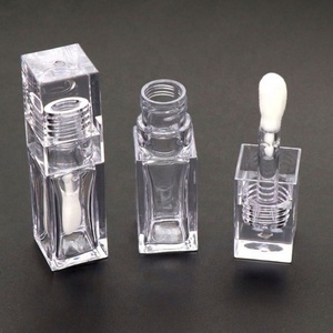 Hot Sale 6.5ml <b>Square</b> Private Label Lip Gloss <b>Container</b> Full Clear Pink Red Custom Logo Lipgloss Tubes With Brush - Product Image 2