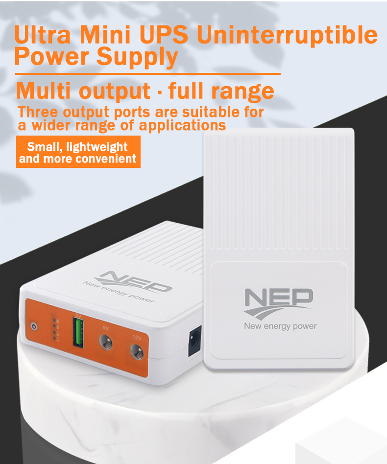 Nieuwe mini AC-DC UPS | Krachtige interne batterijen | 5V 9V 12V en PoE-voeding | Bescherming tegen stroomuitval en overbelasting | Geschikt voor routers en apparaten, 8800 mAh