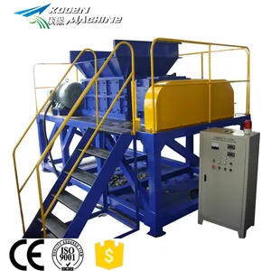 Plastic tyre scrap metal can rubber paper wood pet bottle crushing shredding shredder machine for sale