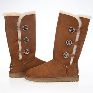 <span class=keywords><strong>Stivali</strong></span> da Neve <span class=keywords><strong>Marroni</strong></span> da <span class=keywords><strong>Donna</strong></span> all'Ingrosso, Chiusura con Bottoni, Fodera in Pelliccia, Pelle di Pecora e Mucca, <span class=keywords><strong>Stivali</strong></span> Invernali Classici OEM/ODM con Logo Personalizzato - Product Image 4
