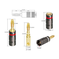 Fiche mâle banane en forme de broche connecteur Jack femelle banane Y Spade connecteurs de câble audio et vidéo adaptateur de câble d'amplificateur de haut-parleur