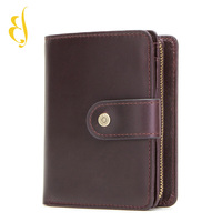 Portefeuille à trois volets multi-cartes d'affaires de haute qualité Porte-monnaie pour passeport Porte-billets Portefeuille en cuir véritable