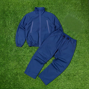 Ensemble de survêtement pour homme en polyester blanc, couleur unie, col montant, décontracté, pour le printemps, en tissu tricoté respirant, coupe-vent, vente en gros - Product Image 6