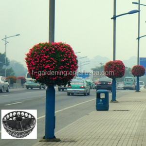 Maceta Esférica para Colgar en Poste de Lámpara, Decoración de Jardín, para Usar con Flores/Plantas Verdes, Maceta Redonda Negra Moderna - Product Image 1