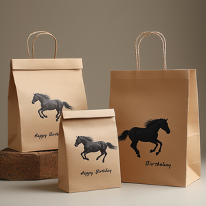 10 पीसी फार्म हॉर्स पेपर बैग पार्टी सजावट के लिए पार्टी उपहार बैग पार्टी सजावट के लिए कस्टम कैंडी पेपर बैग - Product Image 2
