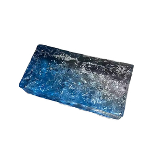 Trong suốt đầy màu sắc thủy tinh rắn khối thủy tinh 50*100*200mm trang trí bong bóng kết cấu tinh thể tường kính Khối Nhà sản xuất - Product Image 4