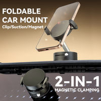 Support magnétique pour téléphone de voiture A9 à rotation multi-axes, pliable, rétractable, réglage grand angle, aspiration flexible, bureau mobile