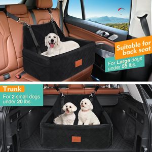 Coussin rehausseur de siège auto pour animaux de compagnie, rectangulaire, noir, housse de protection pour siège arrière de chien pour les voyages - Product Image 4