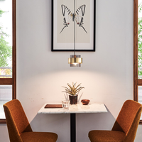 Lustre d'intérieur moderne en métal cuivré, fer, verre, lampe suspendue, interrupteur de commande, alimentation CA, installation d'ampoules pour bar d'hôtel à la maison
