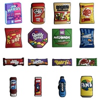 Breloques alimentaires et gourmandes pour chaussures, vente en gros, décorations et accessoires mignons pour pantoufles, style britannique, les plus vendues
