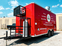 Remolque de Comida Móvil con Aire Acondicionado, Jaula para Extrusor de Churros, Mostrador para Churros en la Plaza de la Ciudad de México