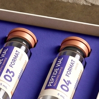 Boîte rigide personnalisée avec couvercle et base blancs, en carton gris, pour produits de soin personnel aux peptides, avec doublure en éponge et impression offset