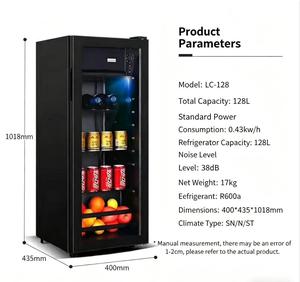 Mini Frigorifero in Legno con Porta in Vetro, Dispenser di Bevande Red Bull con Compressore, Frigorifero per Vino, <span class=keywords><strong>Frigo</strong></span> <span class=keywords><strong>Mobile</strong></span> per Ghiaccio - Product Image 2