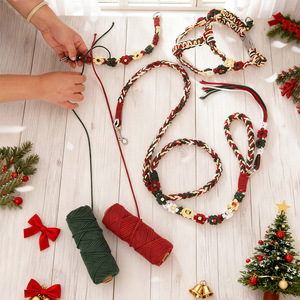 Laisse pour chien de Noël tressée à la main pour petits et moyens chiens, style festif - Product Image 4