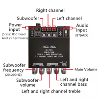 2*50W + 100W TPA3116D2 Power Subwoofer Amplifier Board 2.1 Channel Class D TPA3116 Audio Stereo Equalizer Amp