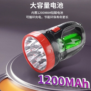 ไฟฉาย LED แบบพกพา แบตเตอรี่ Li-ion แบบชาร์จได้ ตัวเครื่องทำจากพลาสติก อายุการใช้งาน 50000 ชั่วโมง ไฟฉุกเฉินสำหรับใช้งานกลางแจ้ง - Product Image 5