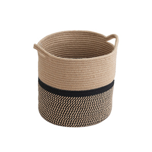 Cesta de plantas para sala de estar Cesta de cuerda de yute extra grande para almacenamiento Cesta de lavandería tejida con asas - Product Image 1