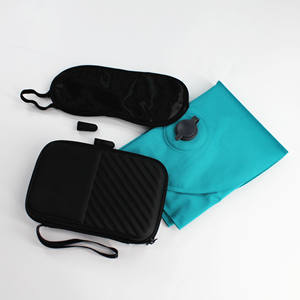 Set da viaggio portatile all'aperto cuscino gonfiabile da viaggio cuscino d'aria per aereo 100% poliestere 40 Kit da viaggio per il sonno floccato - Product Image 5