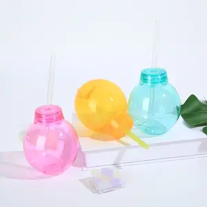Custom Logo Light Bulb Plastic Juice Bottle Sippy Gift Plastic Bottle For Kids