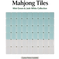 Jeu de tuiles de mahjong américain personnalisé, double et simple couche, blanc ou vert menthe, gravé et coloré par UV, taille 29,5*22*13,5 mm