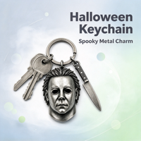 Porte-clés Masque d'horreur d'Halloween, Pendentif Parodie Cartoon, Accessoires pour Sac à Dos d'Étudiant, Cadeaux de Fête